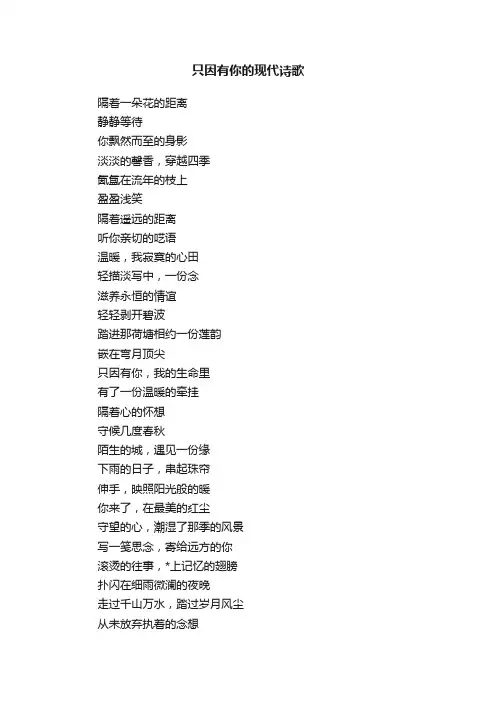 只因有你的现代诗歌