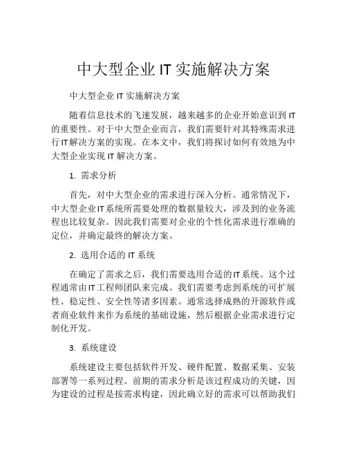中大型企业IT实施解决方案