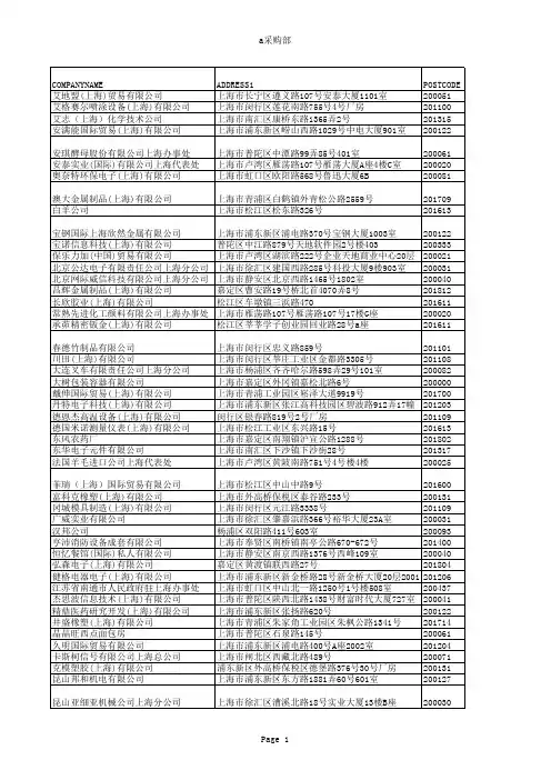 上海电子行业100多家企业