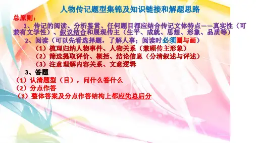 传记答题模板