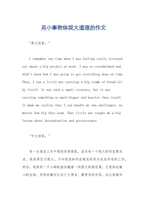 用小事物体现大道理的作文
