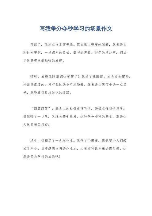 写我争分夺秒学习的场景作文