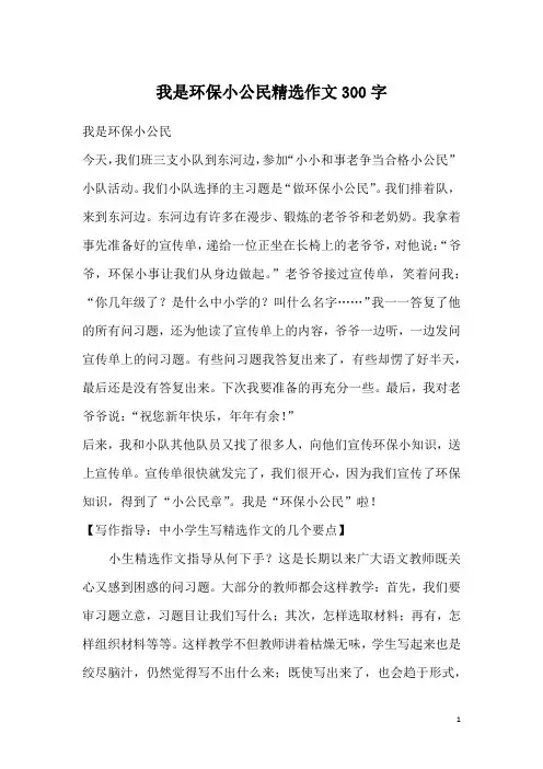 我是环保小公民精选作文300字