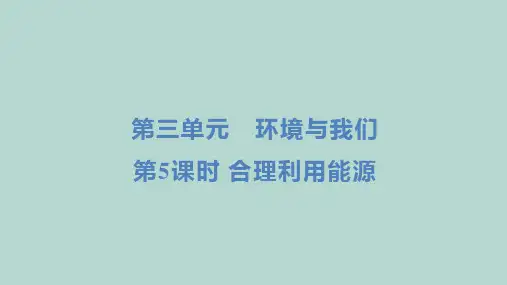 教科版科学五年级下册  第三单元 环境与我们 第5课时 合理利用能源 课件
