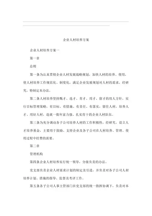 企业人才培养方案