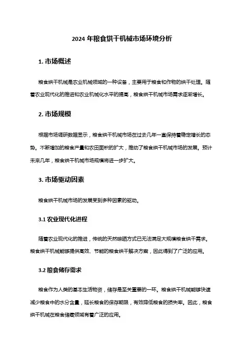 2024年粮食烘干机械市场环境分析