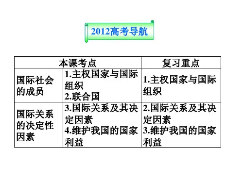 高三政治一轮复习第八课走近国际社会课件新人教必修2