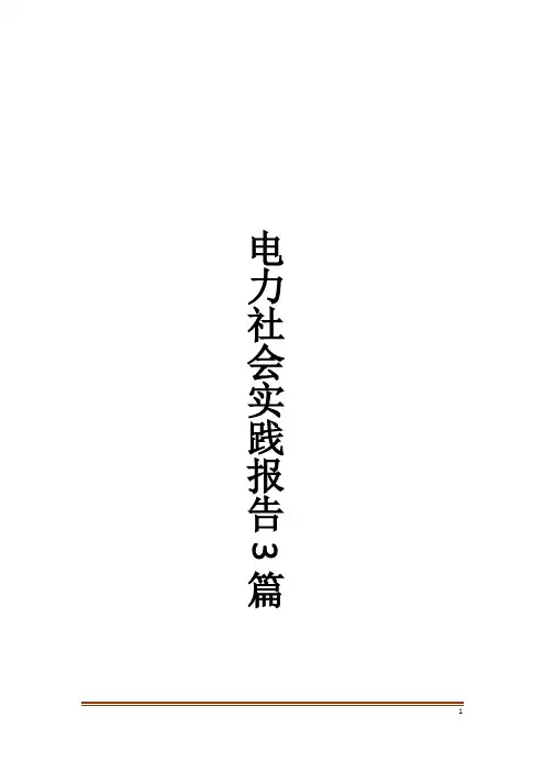 电力社会实践报告3篇