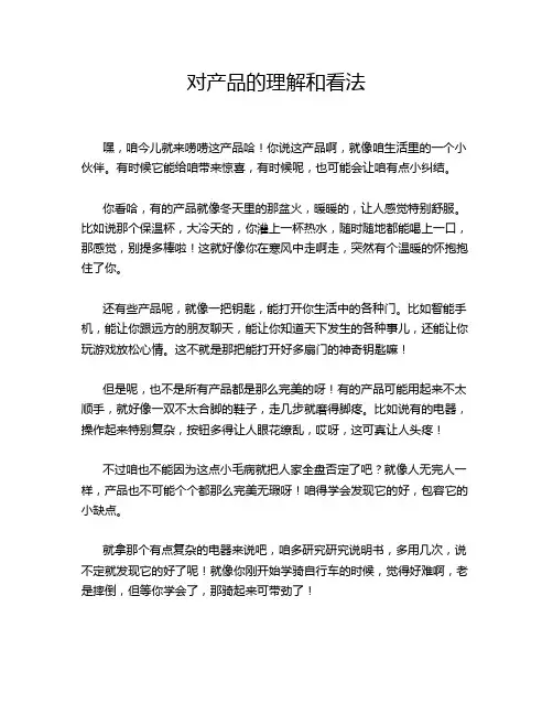 对产品的理解和看法