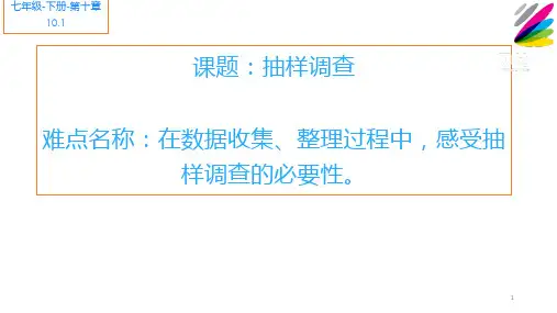 10.1.2抽样调查