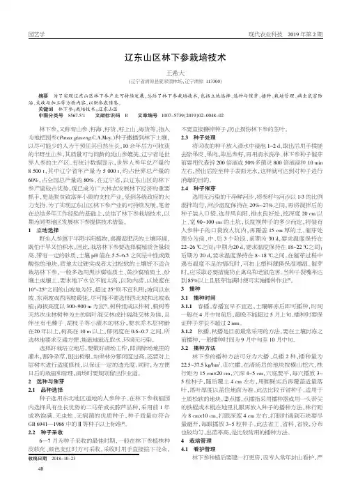 辽东山区林下参栽培技术