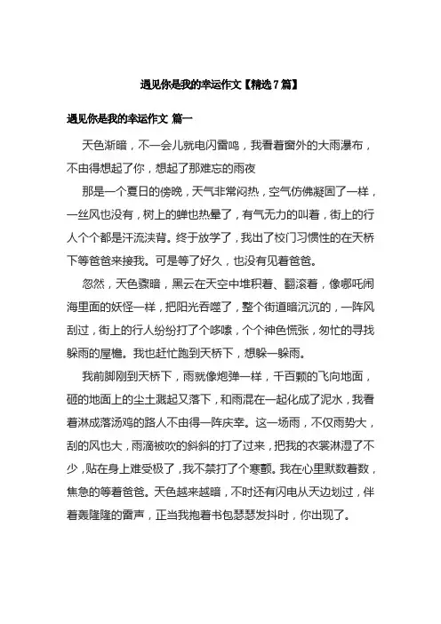 遇见你是我的幸运作文