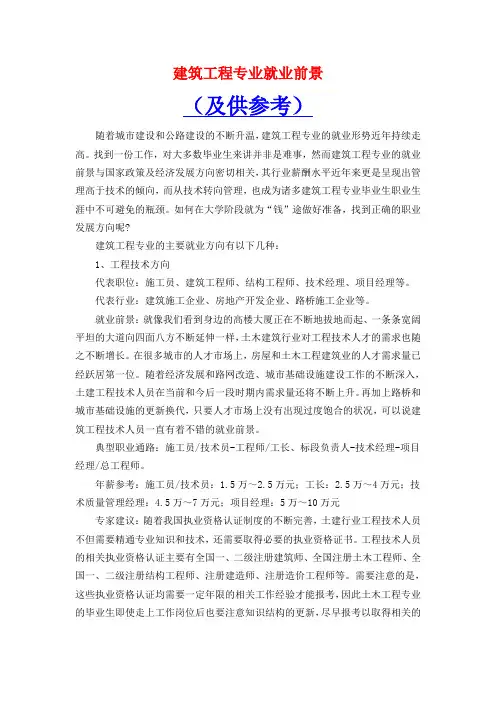 建筑工程就业前景