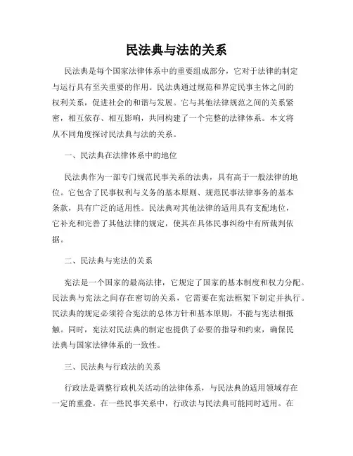 民法典与法的关系