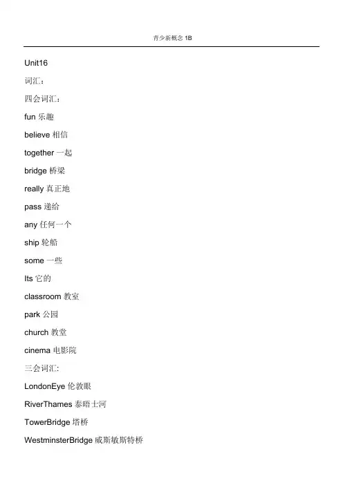 青少新概念B知识点