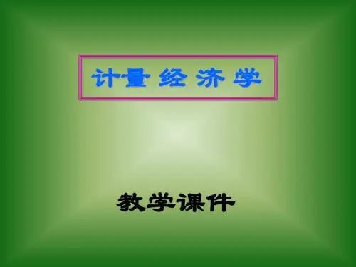 计量 经 济 学 PPT课件