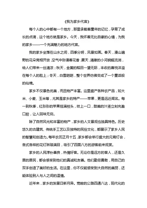 我为家乡代言