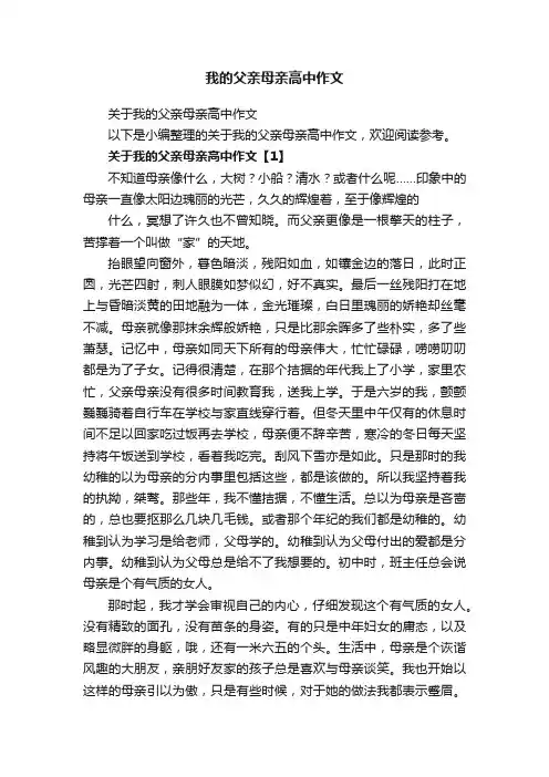 我的父亲母亲高中作文