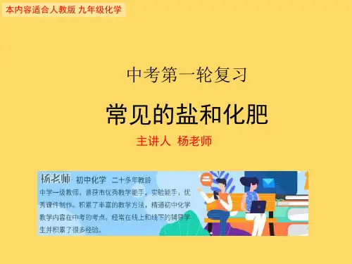 中考化学第一轮复习常见的盐和化肥(共34张PPT)