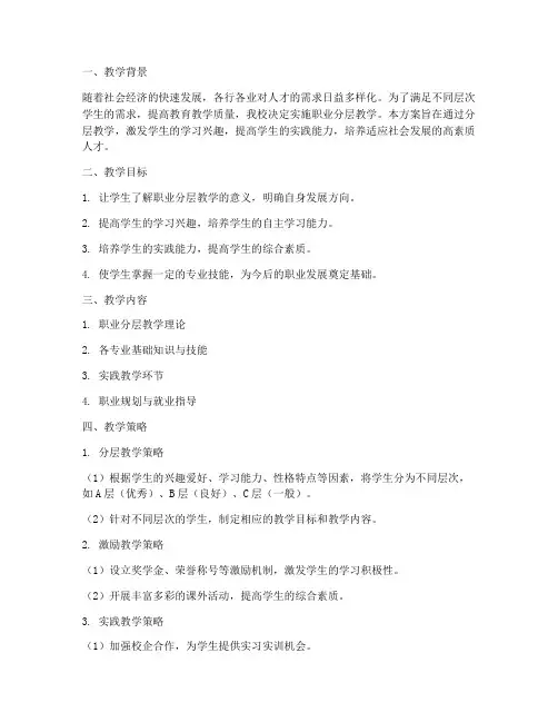 职业分层教学设计方案
