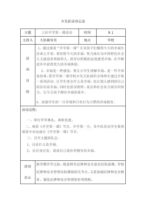 少先队活动记录表[1]