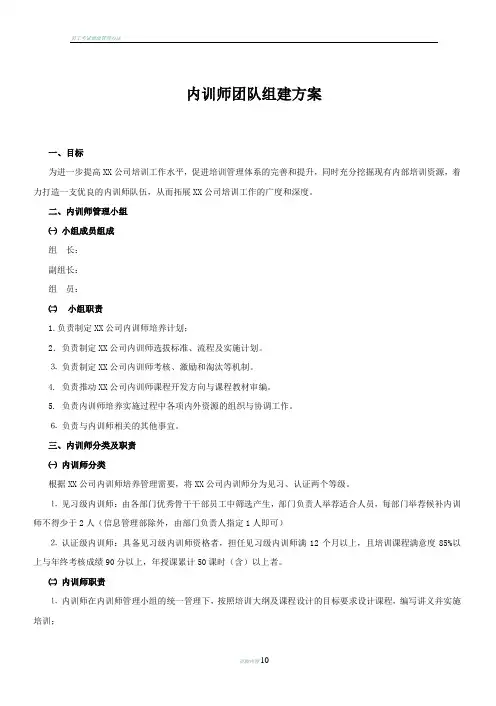 内部讲师组建方案