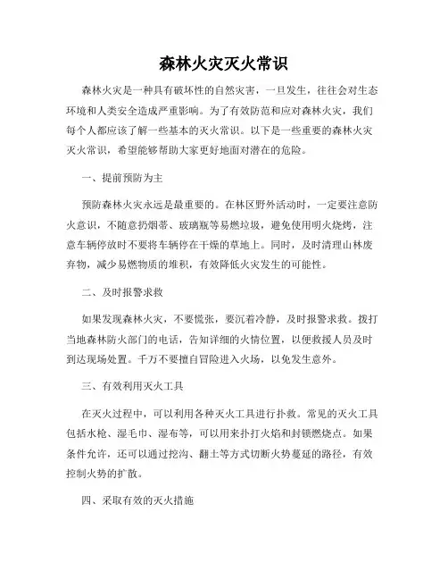 森林火灾灭火常识