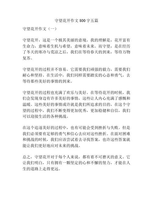 守望花开作文800字五篇