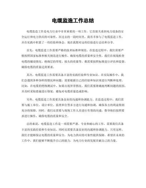 电缆监造工作总结