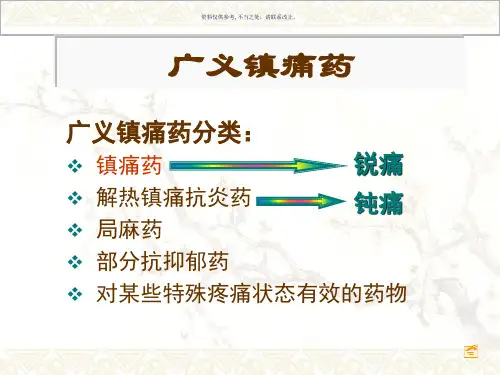 药理学镇痛药医学知识课件