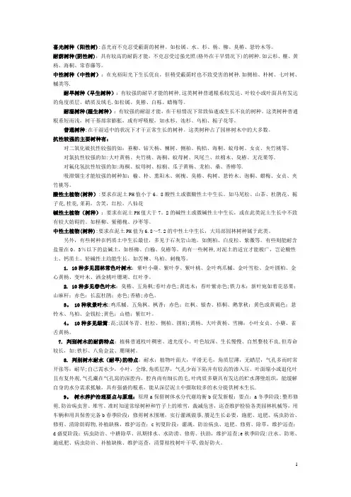 北林园林树木学资料全集