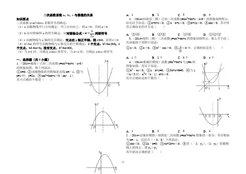 二次函数系数a、b、c与图像的关系