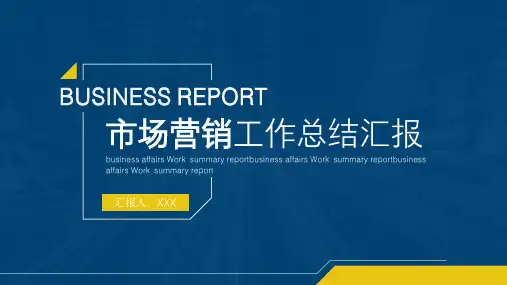 市场营销工作总结汇报通用PPT模板