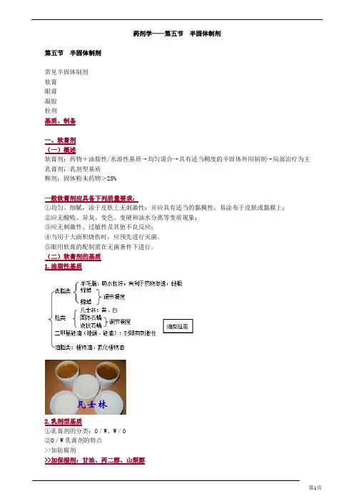 初级药师-药剂学-半固体制剂(10页)