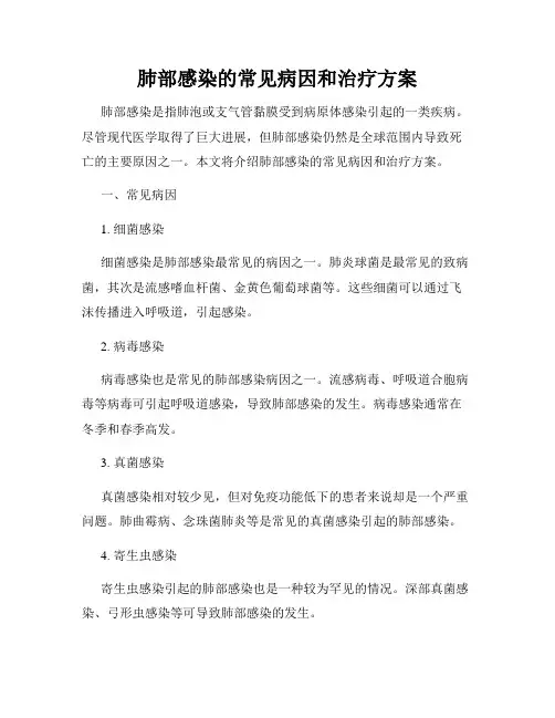 肺部感染的常见病因和治疗方案