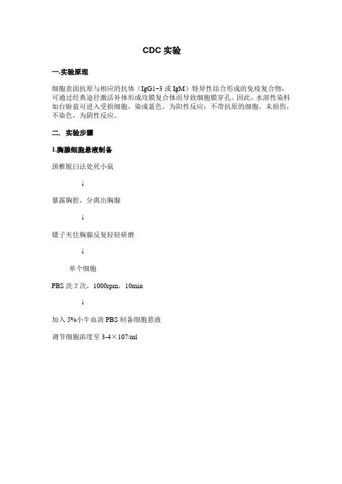 医学免疫学CDC实验报告