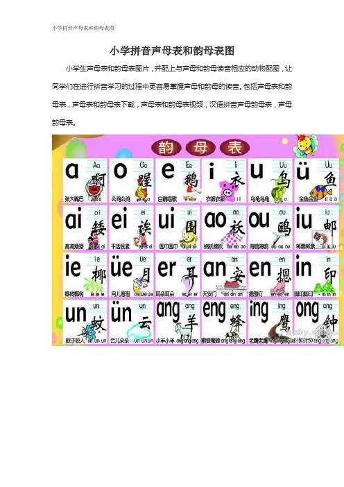 小学拼音声母表和韵母表图