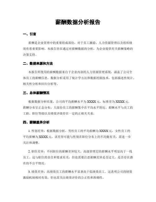 薪酬数据分析报告