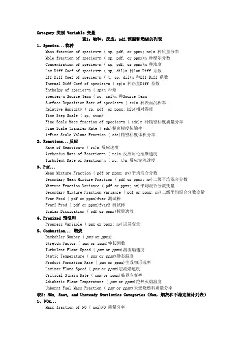 fluent设置界面中英文对照