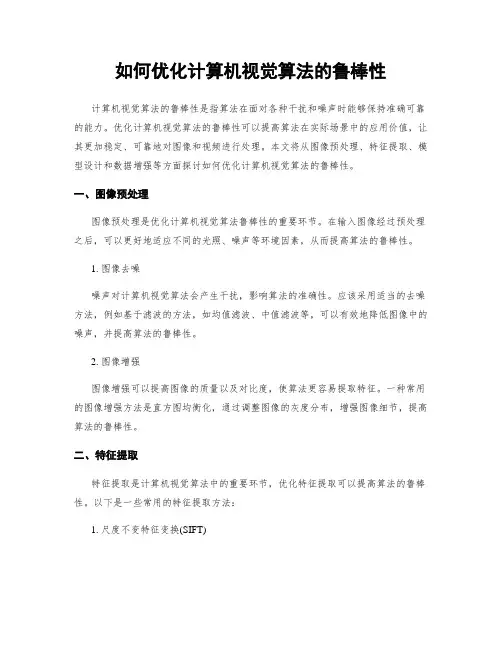 如何优化计算机视觉算法的鲁棒性
