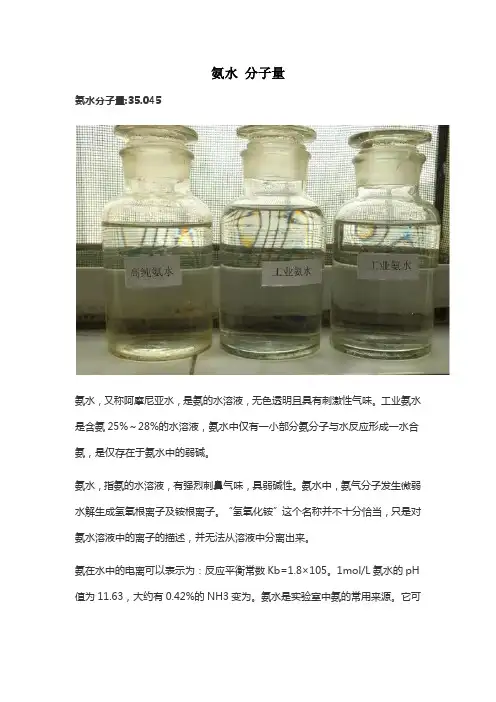 氨水 分子量