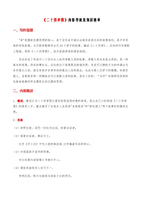 03《二十四孝图》内容导读+知识清单+真题演练