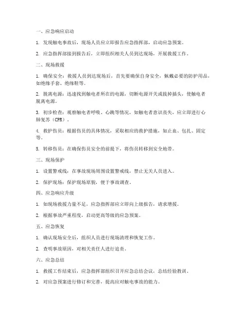 触电应急预案的应急程序