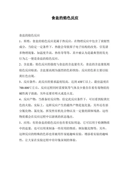 食盐的焰色反应