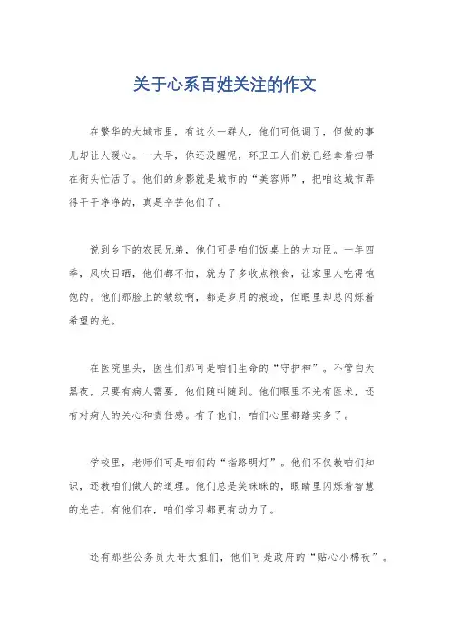 关于心系百姓关注的作文