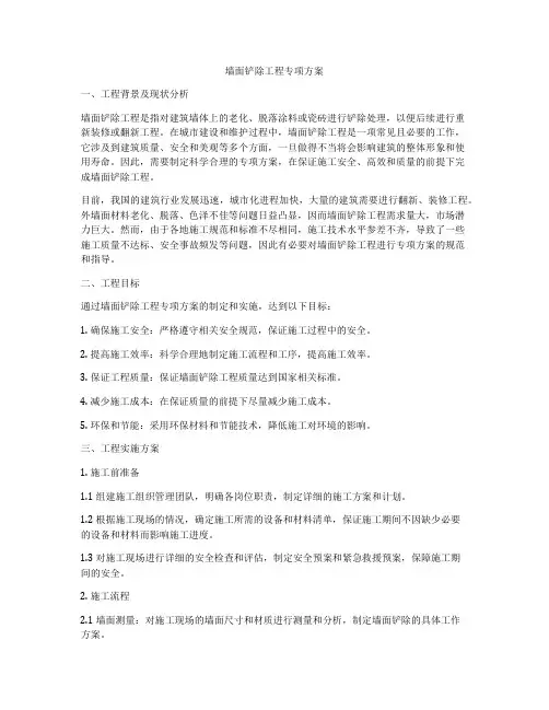 墙面铲除工程专项方案
