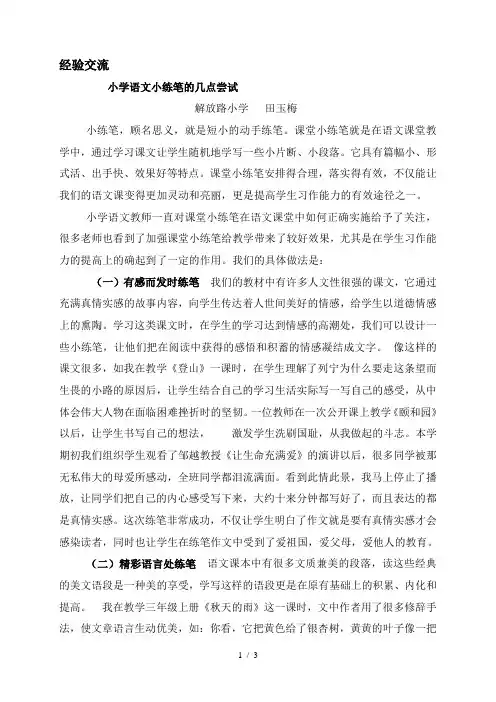 语文小练笔