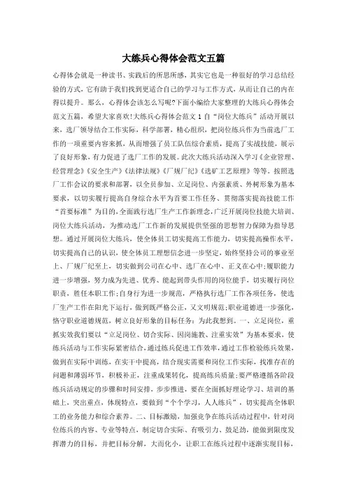 大练兵心得体会范文五篇