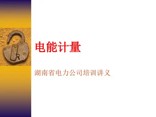 电能计量湖南省电力公司培训讲义.ppt