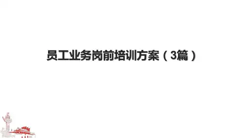 员工业务岗前培训方案(3篇)
